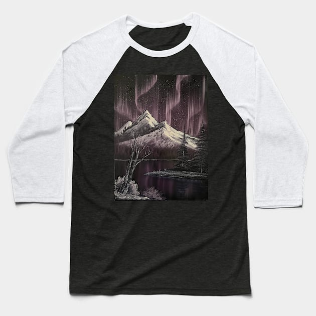 Purple Northern Lights Baseball T-Shirt by J&S mason